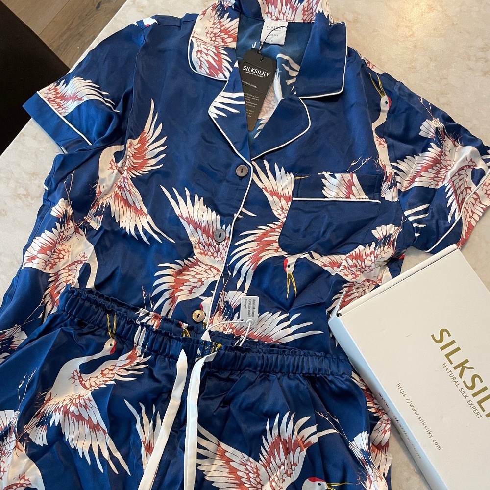 NWT Crane Silk Silky Short PJs